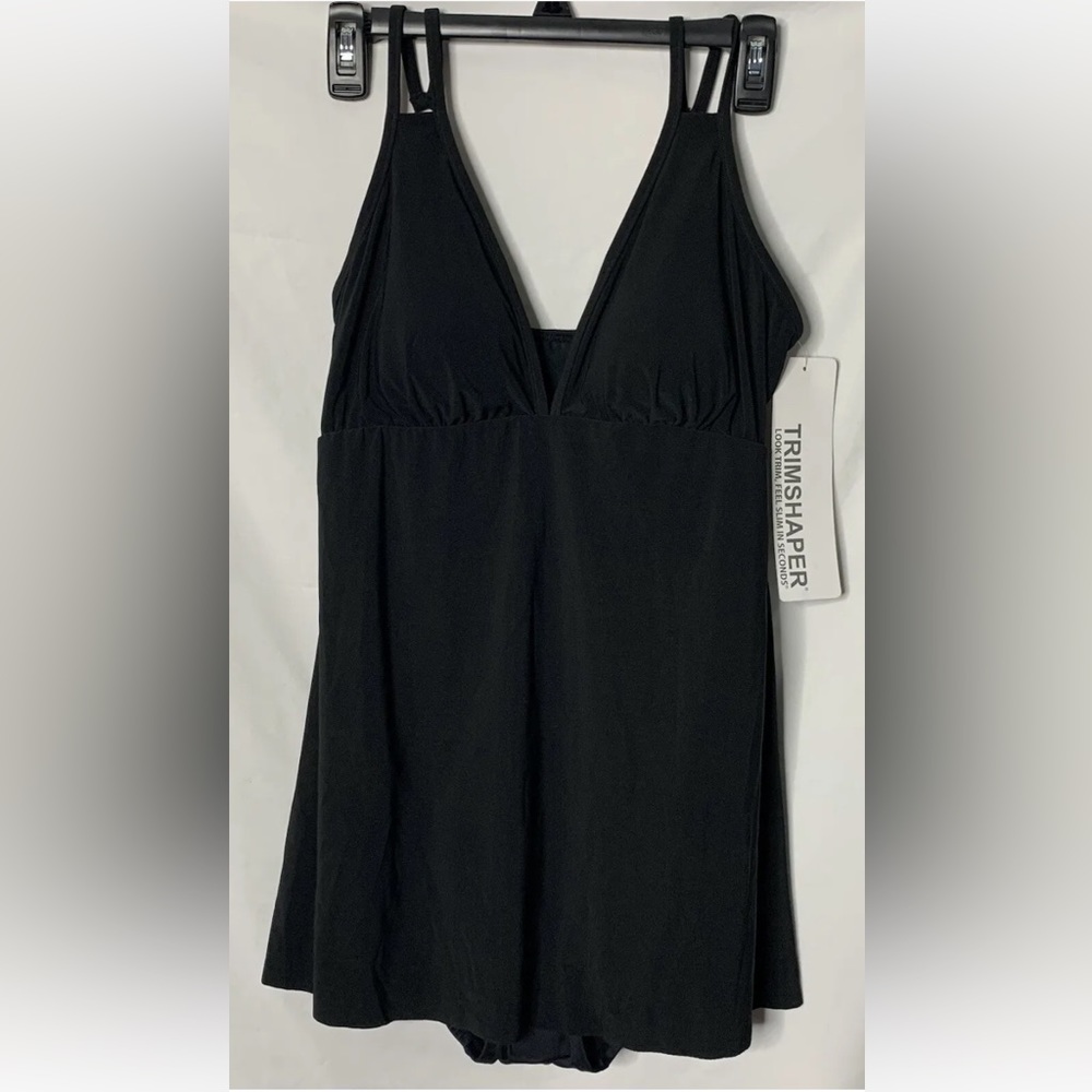 NWT Trimshaper Tracey Body
Sculpt Black Swim Dress One
Piece Swimsuit Size 10